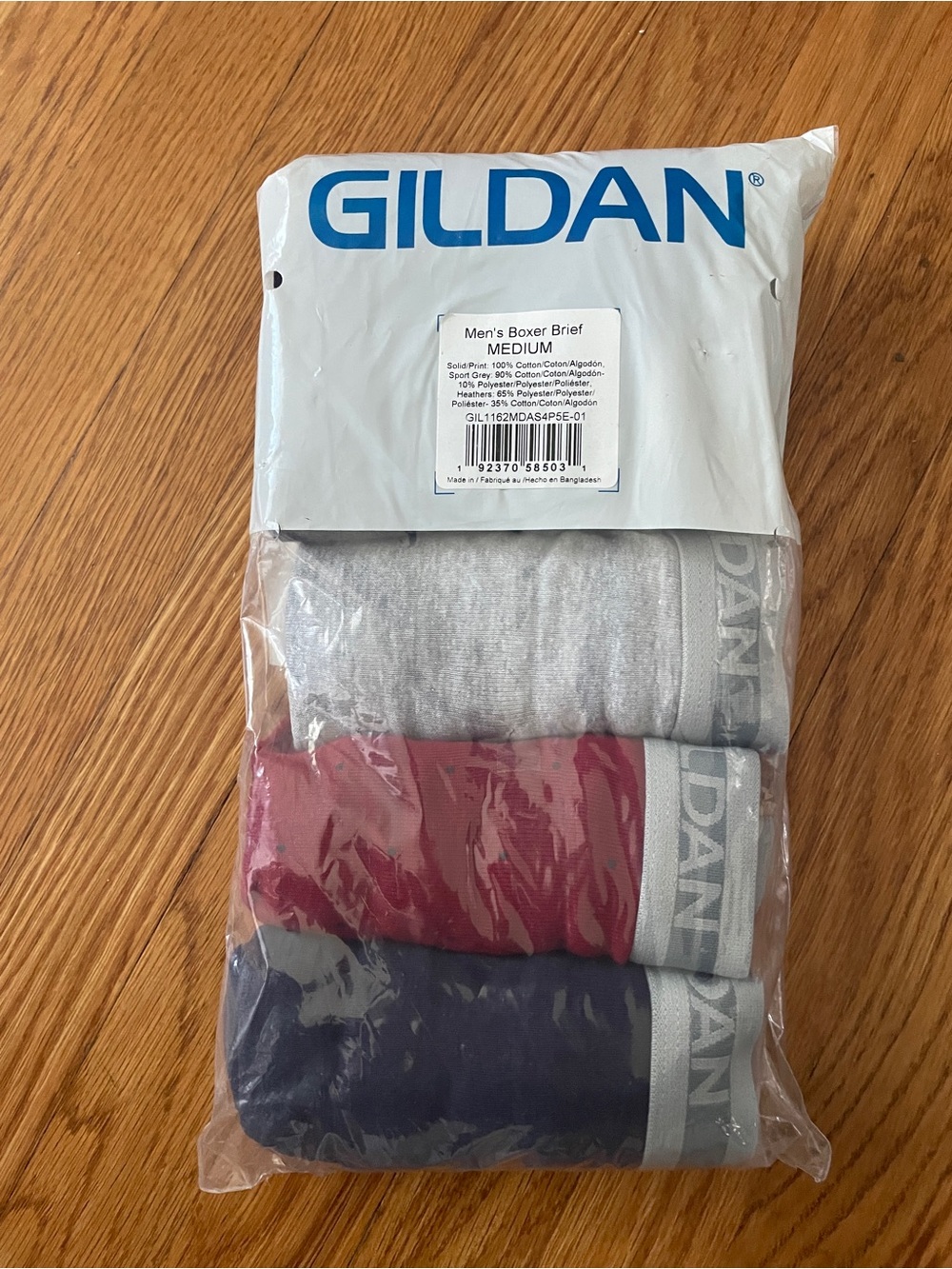 Gildan Men’s 5-Pack Boxer Briefs  New Medium